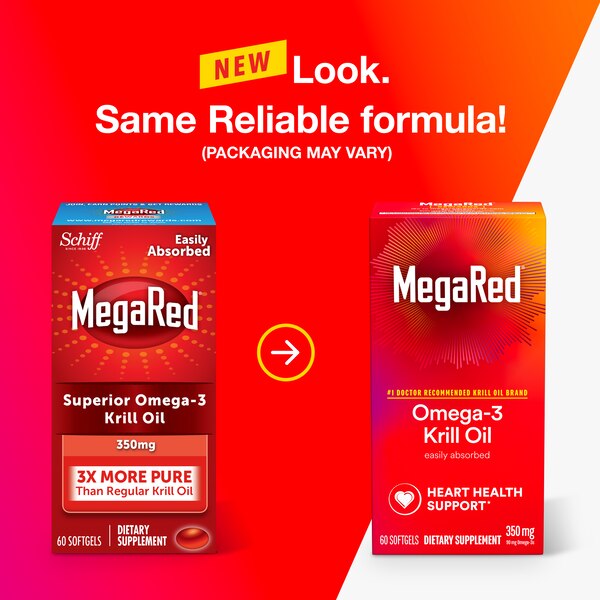 MegaRed 350mg Superior Omega-3 Krill Oil Softgels, 60 CT