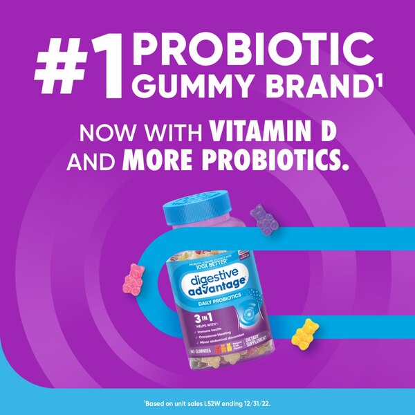 Digestive Advantage Daily Probiotic Gummies, 60CT