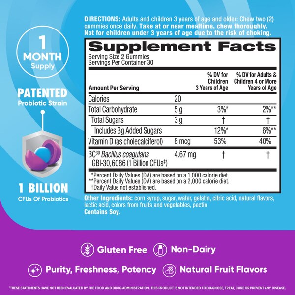 Digestive Advantage Daily Probiotic Gummies, 60CT