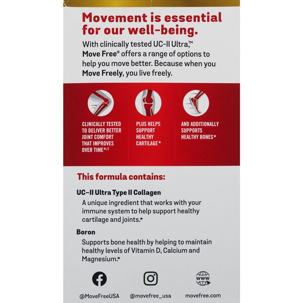 MOVE FREE Ultra Triple Action w/UCII Value Pack, 64 CT