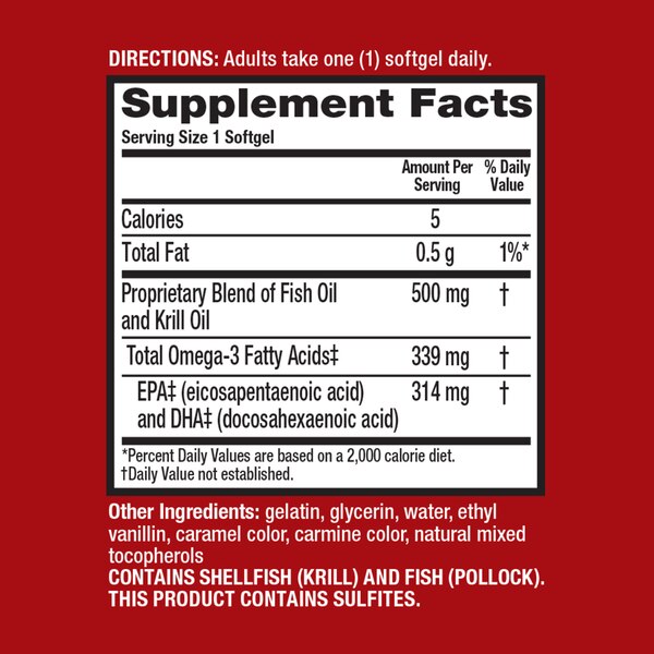 MegaRed Advanced 4-in-1 Omega-3 Softgels, 500 MG, 80 CT