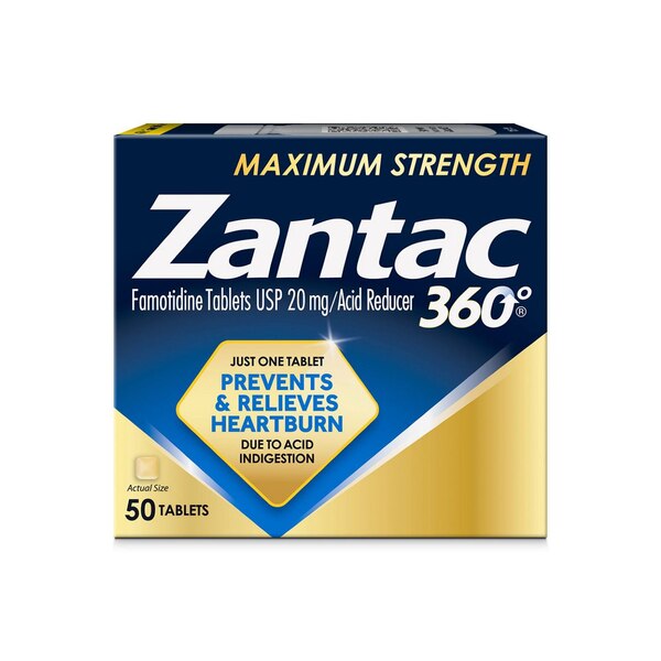 Zantac 360 Maximum Strength 20 MG Tablets, 50 CT