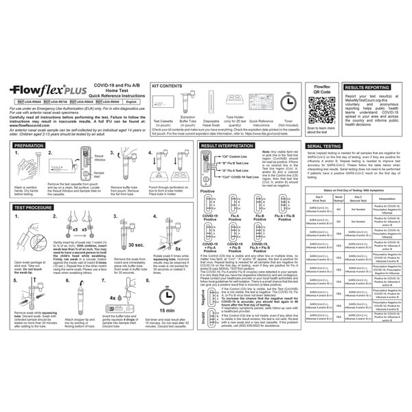 Flowflex Plus Covid-19 and Flu A/B Home Test, 1 CT