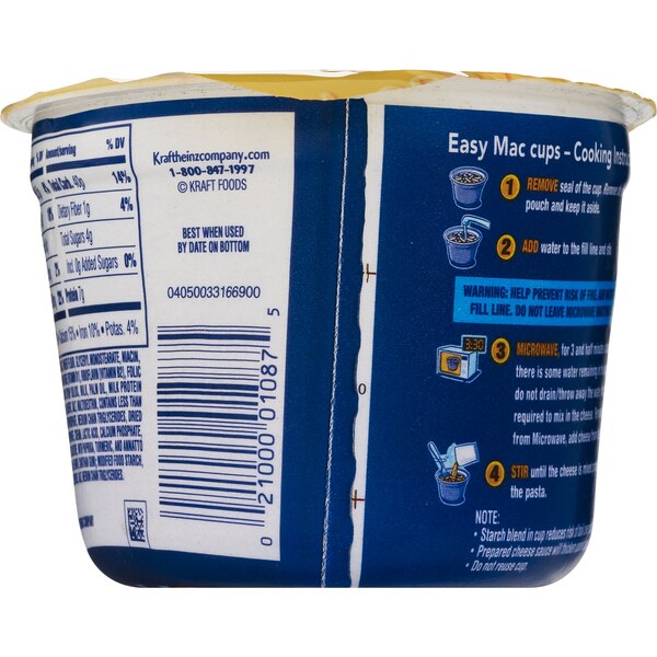 Kraft Easy Mac Microwavable Macaroni & Cheese Dinner Cups, 2.05 oz