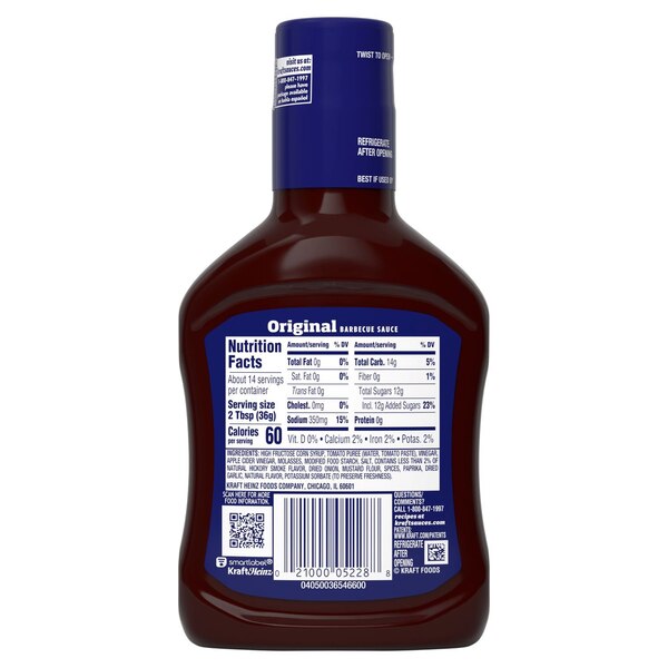 Kraft Barbecue Sauce Original, 18 oz