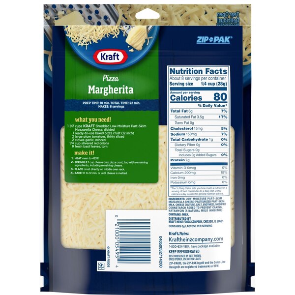 Kraft Shredded Mozzarella Cheese, 8 OZ