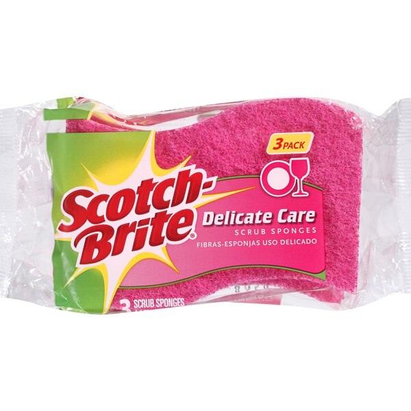Scotch-Brite Delicate Care Scrub Sponges, 3 Scrub Sponges