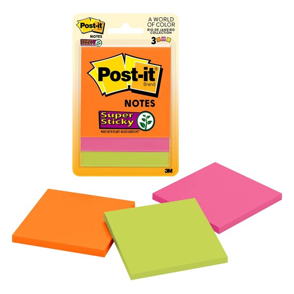 Post-it Super Sticky Notes, 3 PK, 45 EA