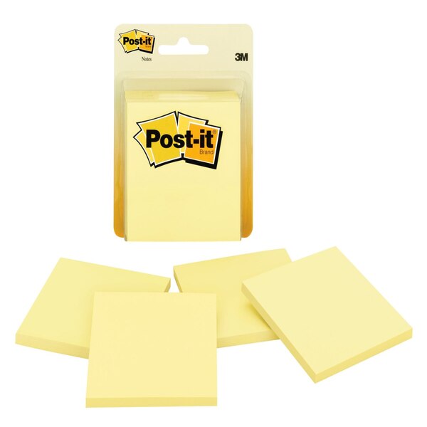 Post-it Note Pad, 4 pk, 50 ct