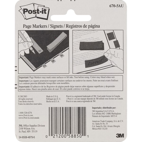 Post-It Page Markers Assorted Colors