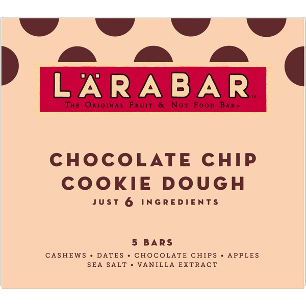 Larabar Bars, Chocolate Chip Cookie Doughs, 5 ct