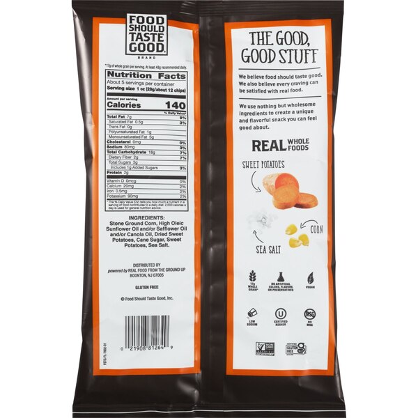Food Should Taste Good, Sweet Potato Tortilla Chips, 5.5 oz