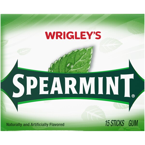 Wrigley's Spearmint Chewing Gum, Single Pack, 15 ct