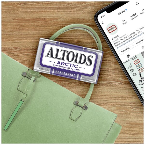 Altoids, Arctic Peppermint Sugar Free Breath Mints, Single Pack, 1.2 oz
