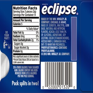 Eclipse Sugarfree Gum, Single Pack