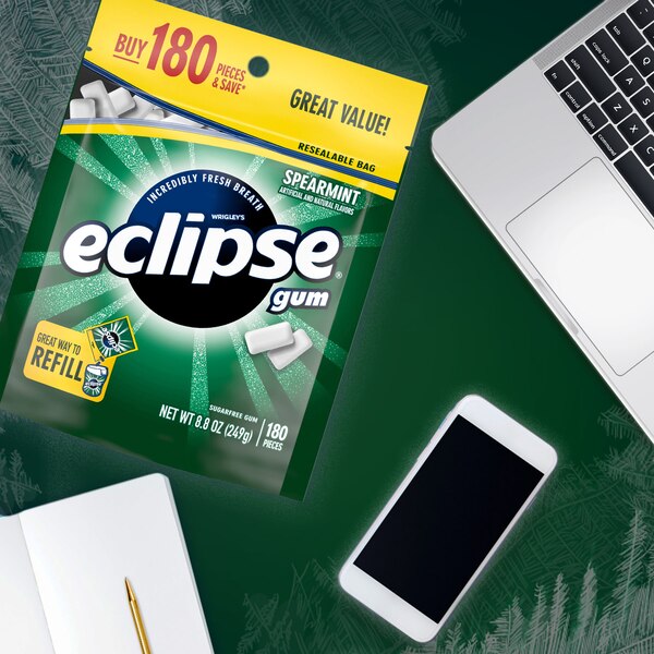 Eclipse Spearmint Sugar Free Chewing Gum Value Pack, 180 ct