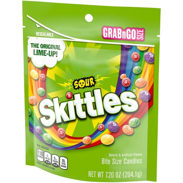 Skittles, Sour Grab & Go, 7.20 oz