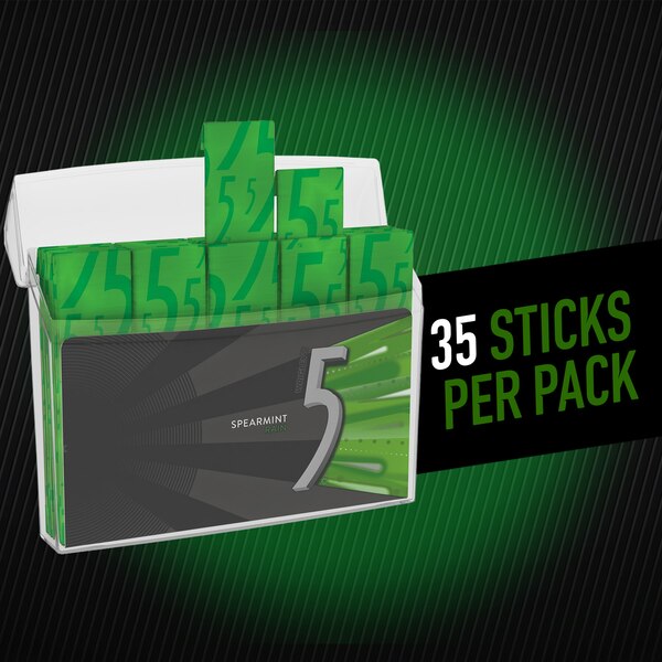 5 Gum Spearmint Rain Sugarfree Gum, Spearmint Rain