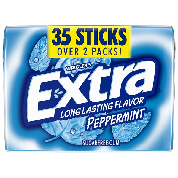 Extra Gum Peppermint Sugar Free Chewing Gum, 35 ct