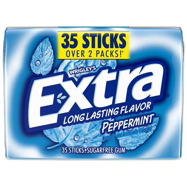 Extra Gum Peppermint Sugar Free Chewing Gum, 35 ct