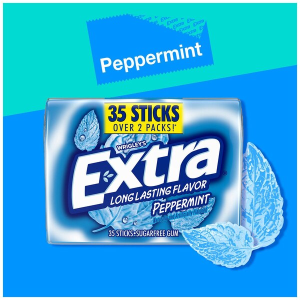 Extra Gum Peppermint Sugar Free Chewing Gum, 35 ct