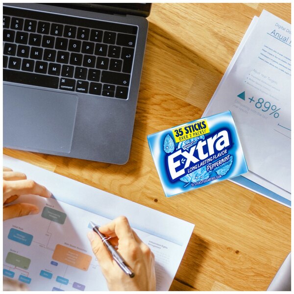 Extra Gum Peppermint Sugar Free Chewing Gum, 35 ct
