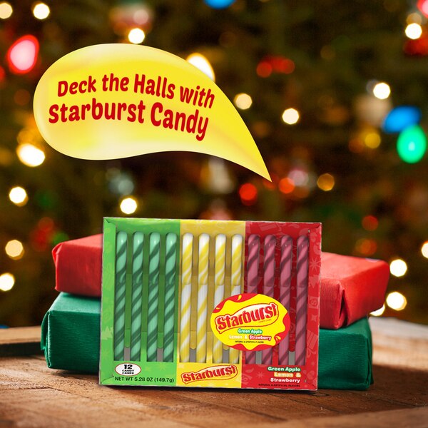 Starburst Candy Canes 3 Flavor Assortment, 12 ct, 5.28 oz