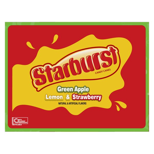 Starburst Candy Canes 3 Flavor Assortment, 12 ct, 5.28 oz