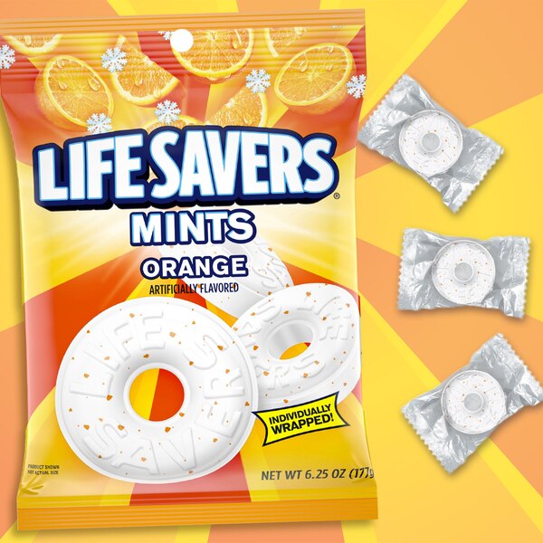 Life Savers Orange Breath Mints Hard Candy, Bag, 6.25 oz