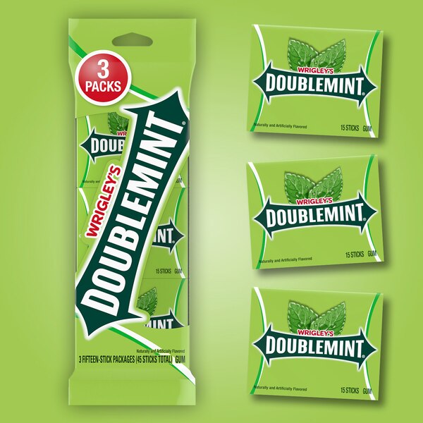 Wrigley's Doublemint Bulk Chewing Gum, Value Pack, 15 ct, 3 Pack