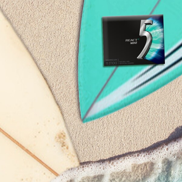 5 Gum React Mint Sugarfree Gum, 15 ct