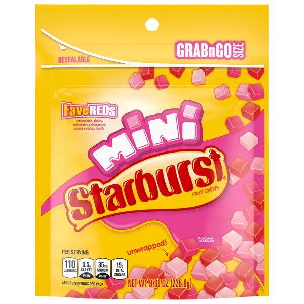 Starburst, Favereds Fruit Chewy Candy Grab N Go Bag, 8 oz