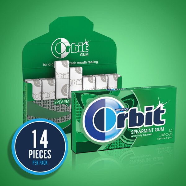 Orbit, Spearmint Sugar Free Chewing Gum Multipack, 14 ct, 3 Pack