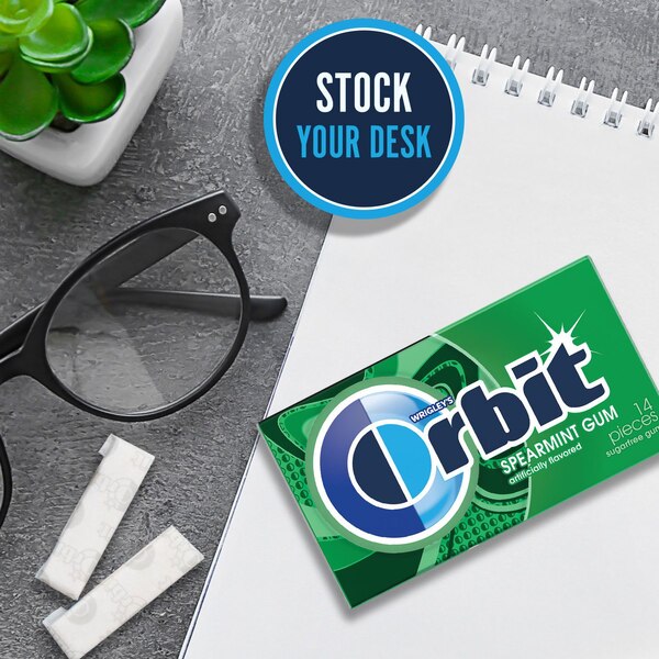 Orbit, Spearmint Sugar Free Chewing Gum Multipack, 14 ct, 3 Pack
