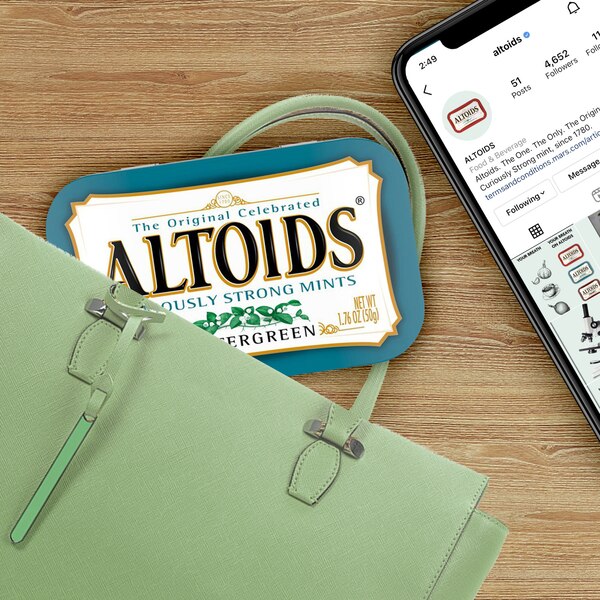 Altoids Wintergreen Sugar Free Breath Mints, Single Pack, 1.76 oz