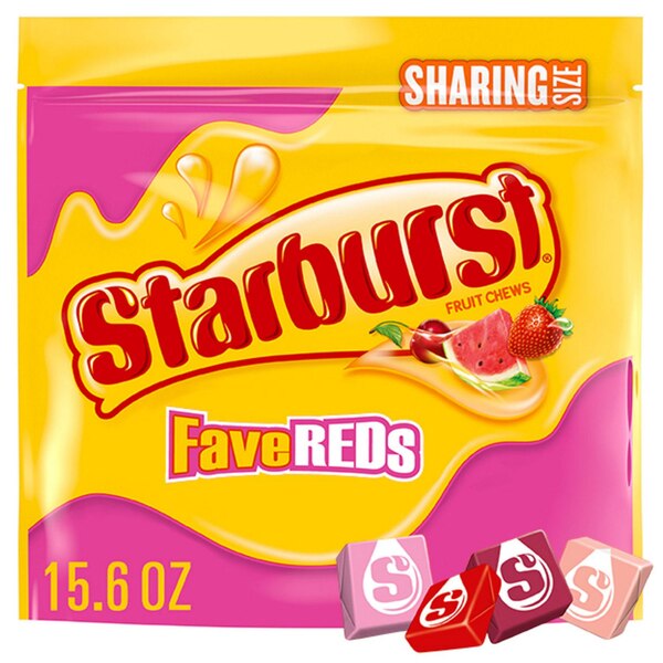 Starburst, FaveReds Fruit Chews Chewy Candy, Sharing Size, 15.6 oz Bag