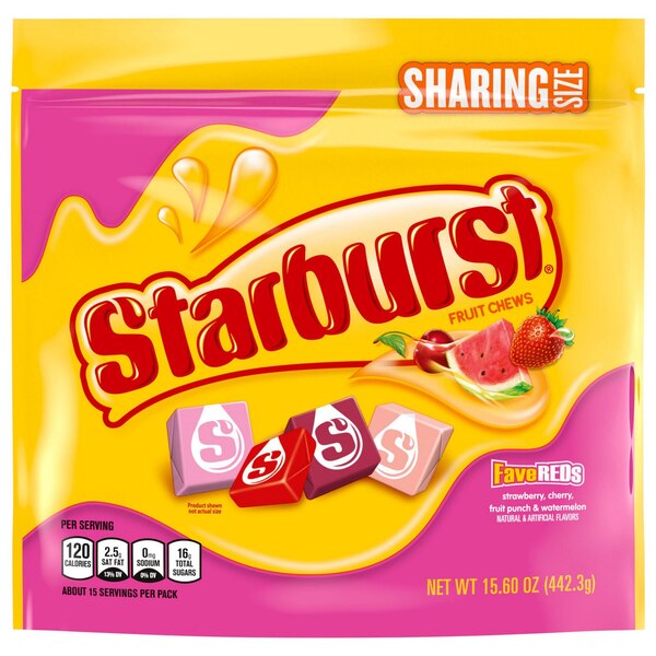 Starburst, FaveReds Fruit Chews Chewy Candy, Sharing Size, 15.6 oz Bag