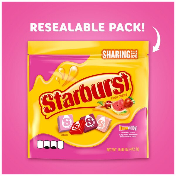 Starburst, FaveReds Fruit Chews Chewy Candy, Sharing Size, 15.6 oz Bag