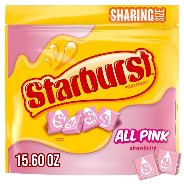 Starburst, All Pink Fruit Chews Chewy Candy, Sharing Size Bag, 15.6 oz