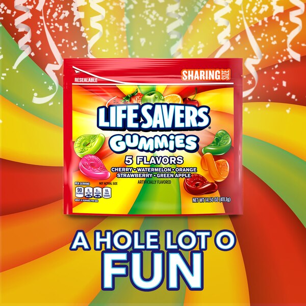 Life Savers Gummies 5 Flavors Candy, Sharing Size Bag, 14.5 oz