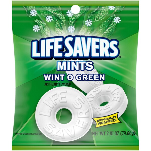 Life Savers, Wint o Green, Hard Small Candy, 2.81 oz