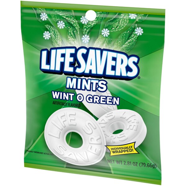 Life Savers, Wint o Green, Hard Small Candy, 2.81 oz