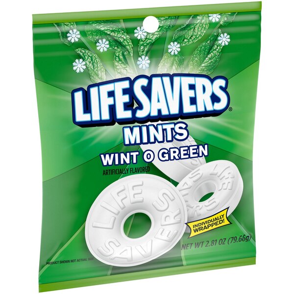 Life Savers, Wint o Green, Hard Small Candy, 2.81 oz