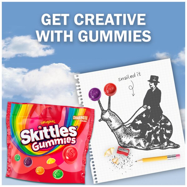 Skittles, Gummies Original Gummy Candy, Sharing Size, 12 oz Resealable Bag