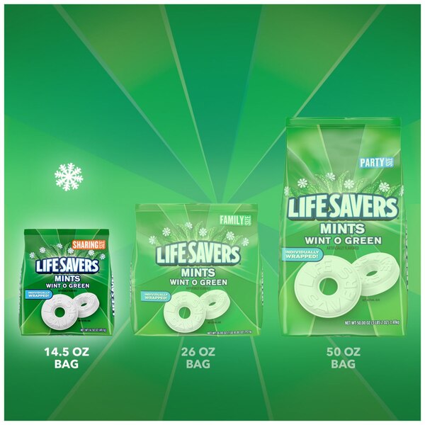 Life Savers Wint-O-Green Breath Mints Hard Candy, Sharing Size, 14.5 oz Bag