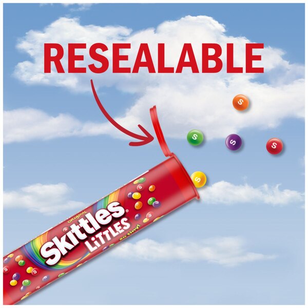 Skittles, Original Littles Chewy Candy, Share Size, Mega Tube, 1.9 oz