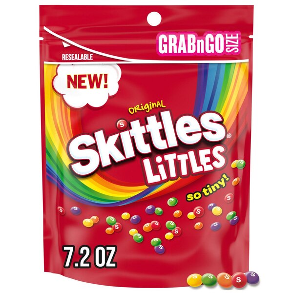 Skittles Littles, Original Chewy Candy, Grab N Go, 7.2 Oz Resealable Bag