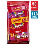 Skittles & Starbursts, Fun Size Chewy Candy Variety Bag, Party Size, 20.13 Oz , thumbnail image
