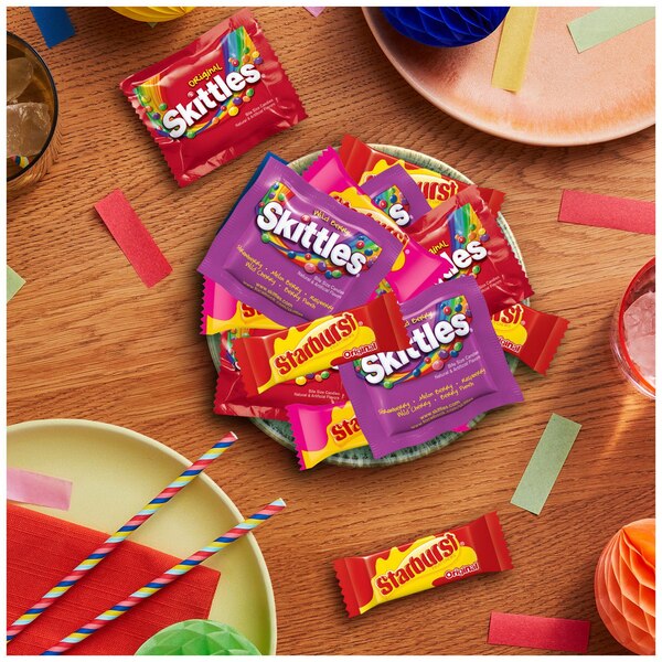 Skittles & Starbursts, Fun Size Chewy Candy Variety Bag, Party Size, 20.13 Oz