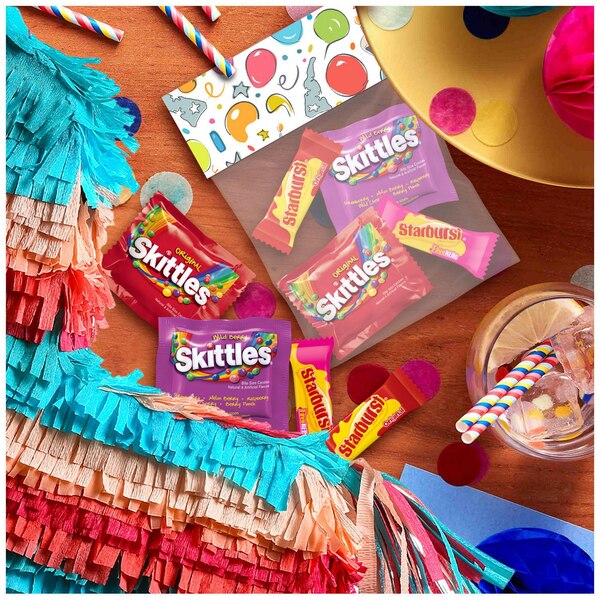 Skittles & Starbursts, Fun Size Chewy Candy Variety Bag, Party Size, 20.13 Oz